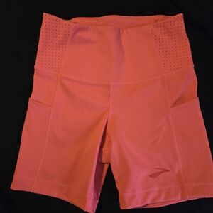 BROOKS-Women’s High-Rise Shorts — Coral Pink